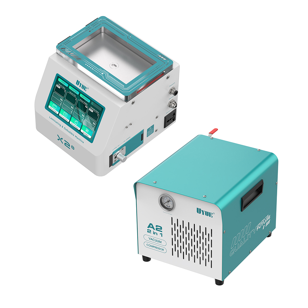 UYUE-X2S And A2 9.5 Inch OCA Laminating Machine with built-in bubble removal defoamer.