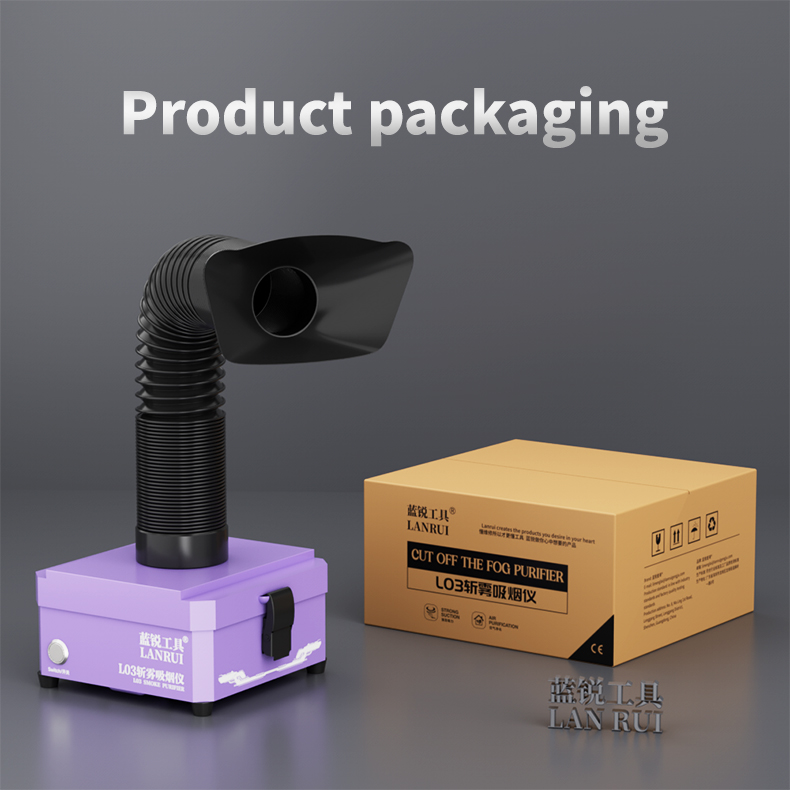 Lanrui L03 Smoke Extractor with Three-Layer Filtration for Mobile Phone Repair Motherboard PCB Welding Smoke Extractor Tool