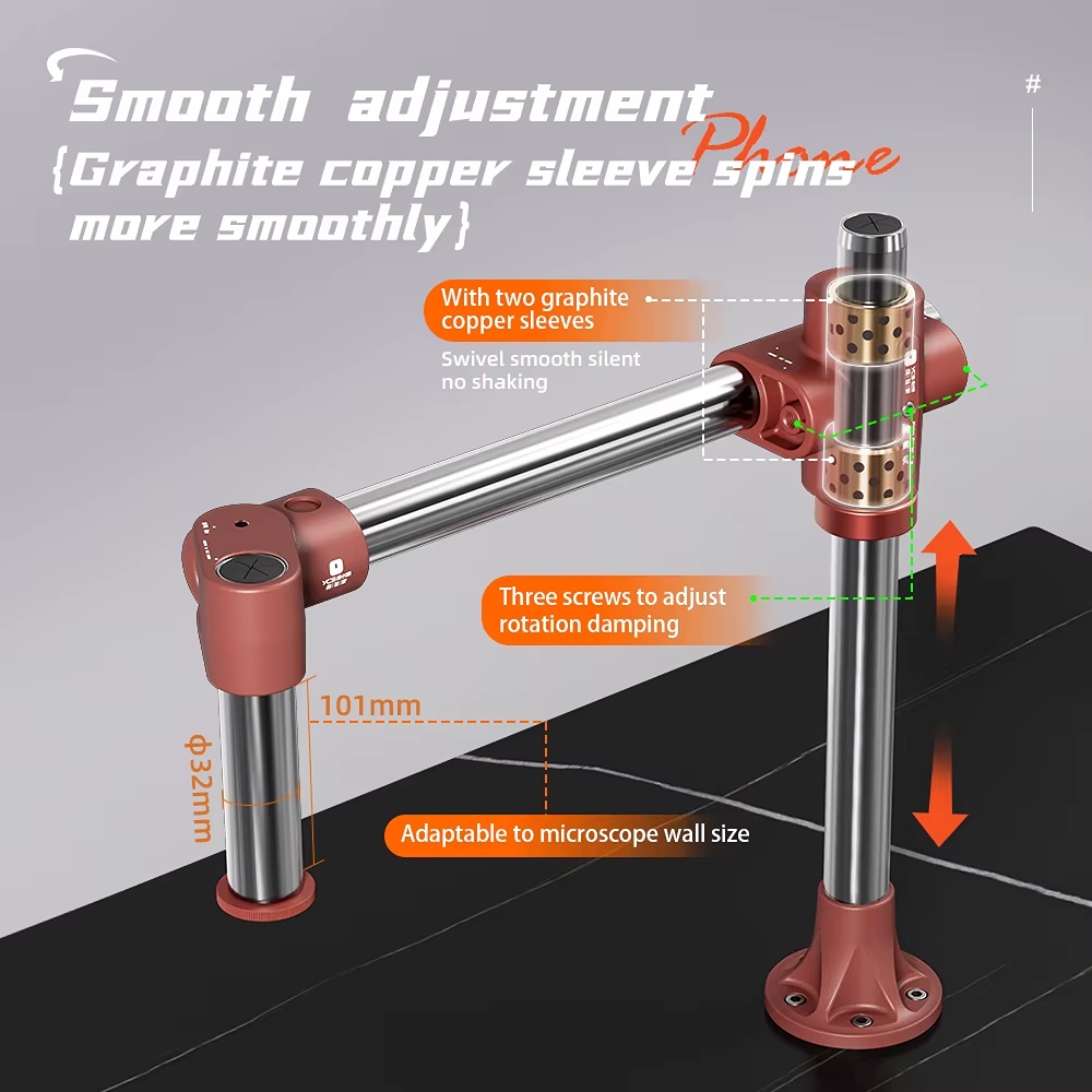 Original YCS Dragon 40CM Microscope Arm/Black&Red Color/360° Swing Compatible Microsocpe Arm/Support All Microscope Models