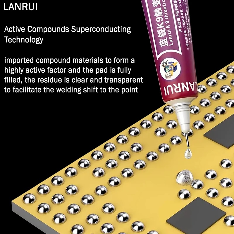 Lanrui K9 Thixotropic Desoldering Paste For Fingerprint Flying Line/Battery Holder/Tail Plug Welding