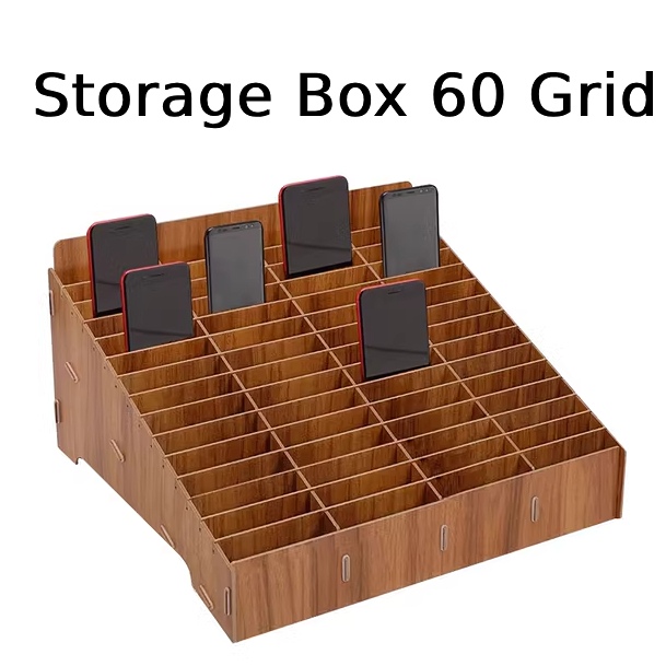 Box Storage 60 Grid Wood Phone Repair
