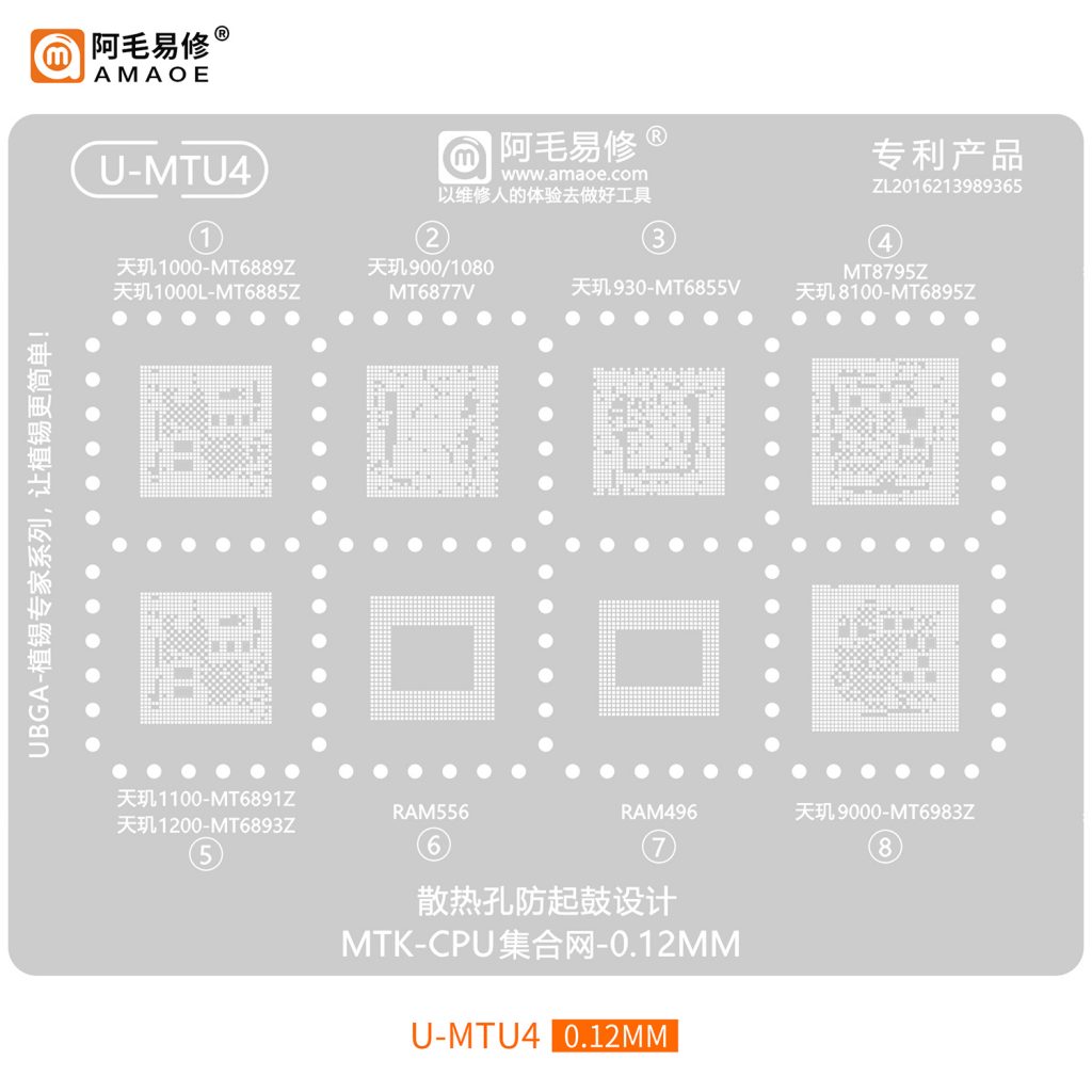 AMAOE U-MTU4 MTK CPU Stencil