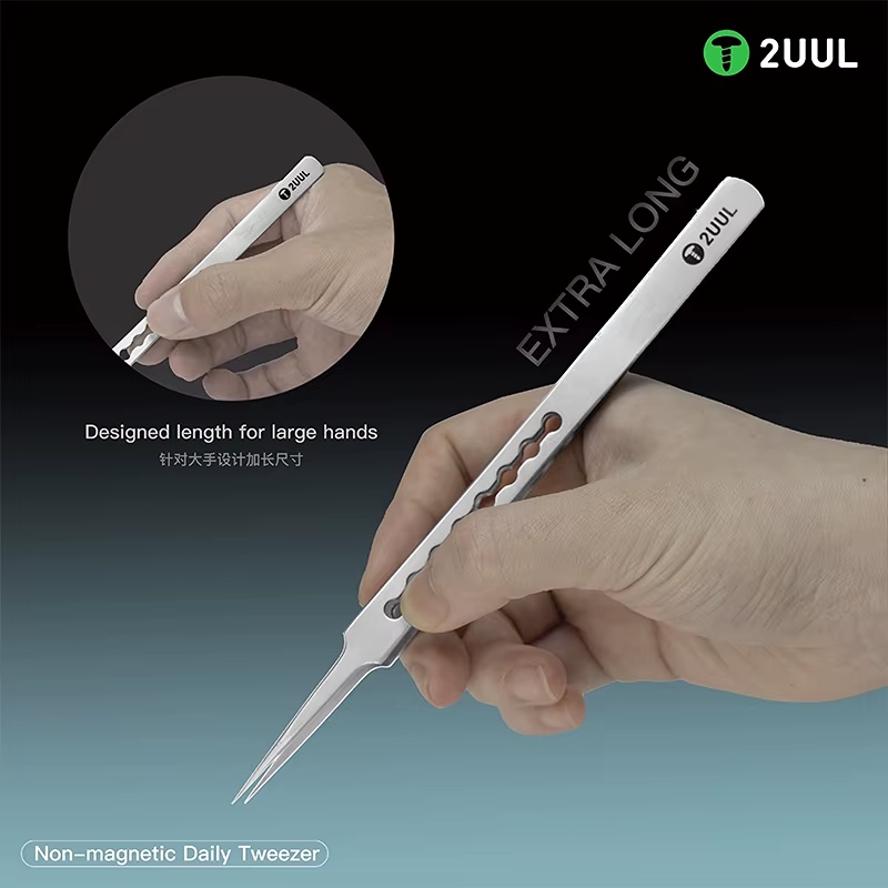 2UUL TW21 Straight Head Non-magnetic Tweezers