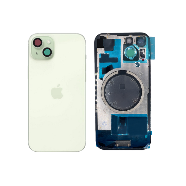 iPhone 15 Back Glass Full Metal - white