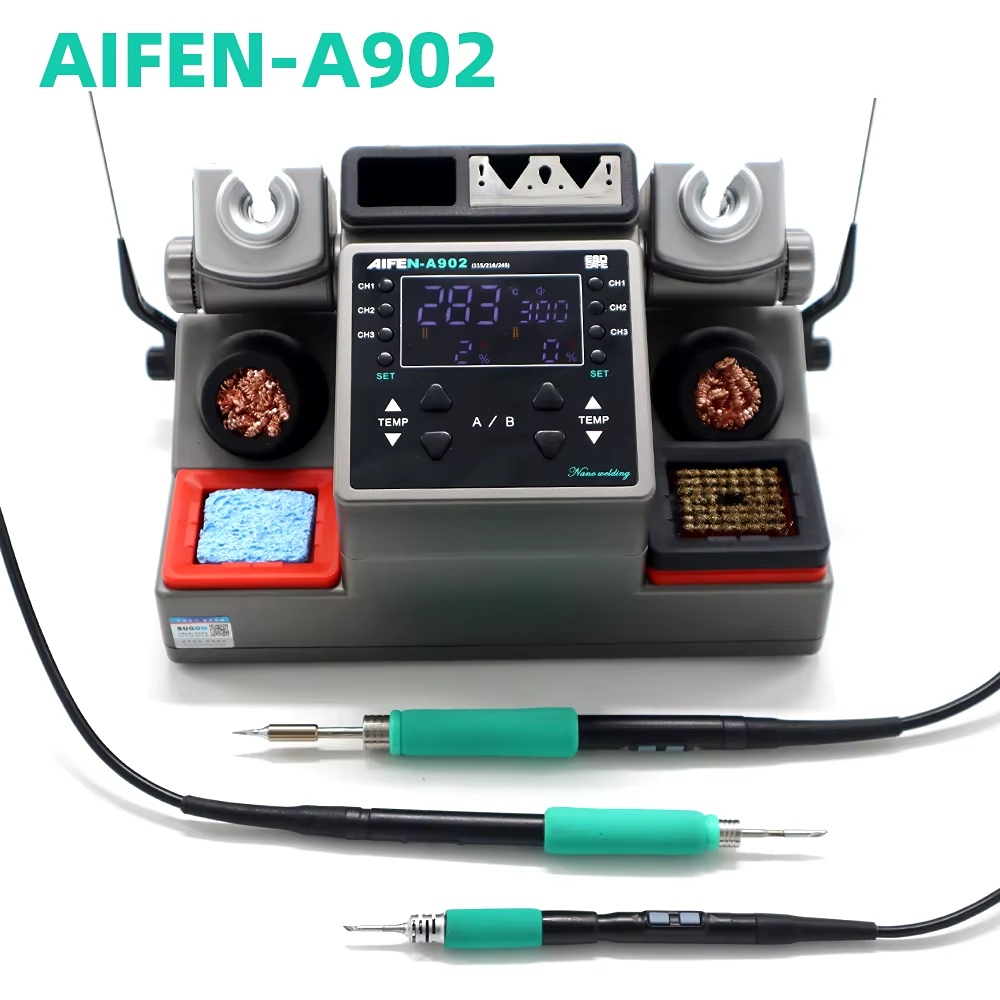 AIFEN A902 Soldering Station C115 C210 C245 Double Station Welding Rework Station For Cell-Phone PCB IC Repair Solder Tools