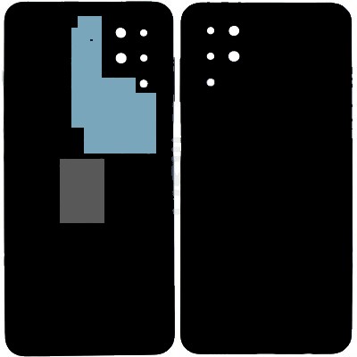 Samsung M12 Back Glass - black