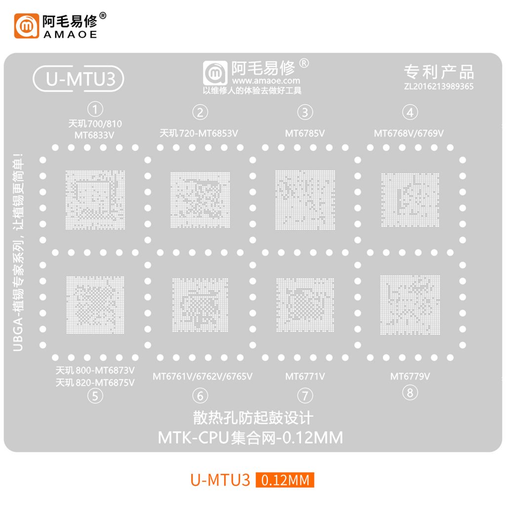 AMAOE U-MTU3 MTK CPU Stencil