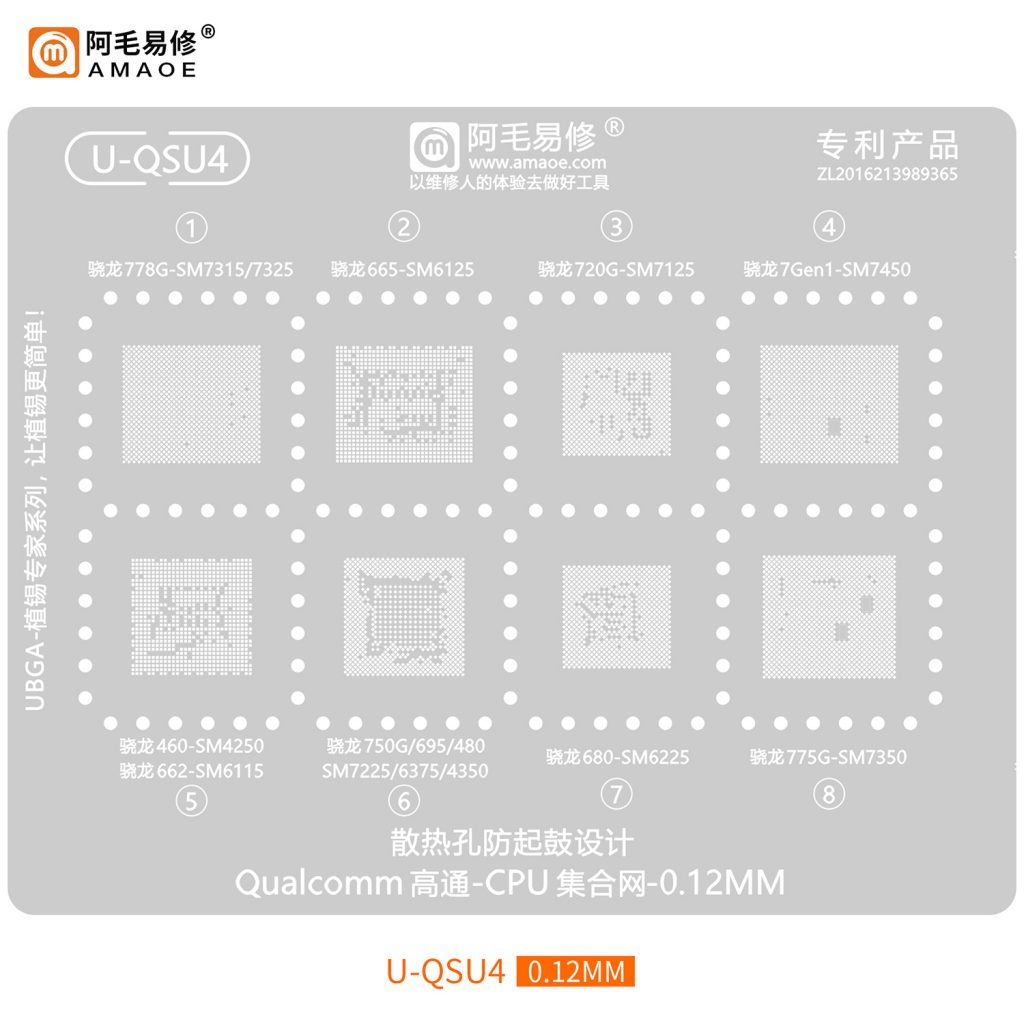 AMAOE U-QSU4 Stencil Qualcomm CPU Snapdragon