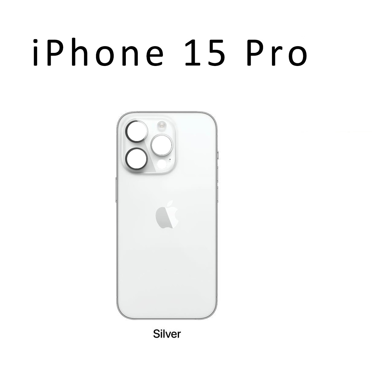 iPhone 15 Pro Back Glass - Silver