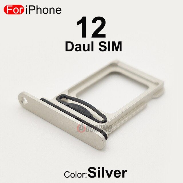 iPhone 12 Sim Reader Tray Door - Silver, 2 SIM