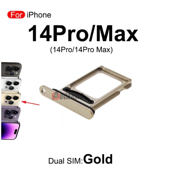 iPhone 14 Pro Max Dual 2 Sim Reader Tray Door - Gold