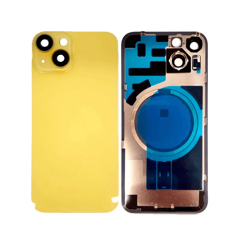 iPhone 14 Plus Back Glass full  magnet safe - Yellow