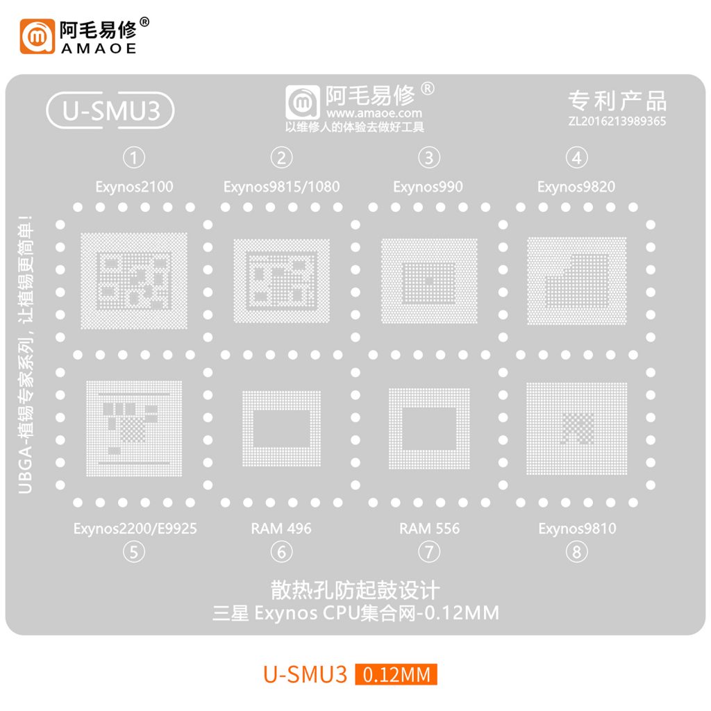 AMAOE U-SMU3 Samsung CPU Stencil