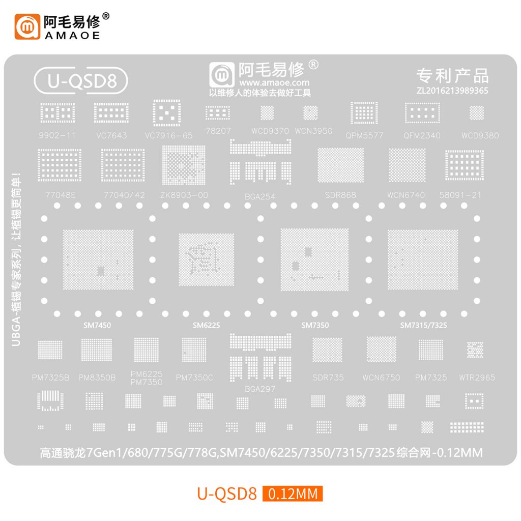AMAOE U-QSD8 Stencil Qualcomm Snapdragon
