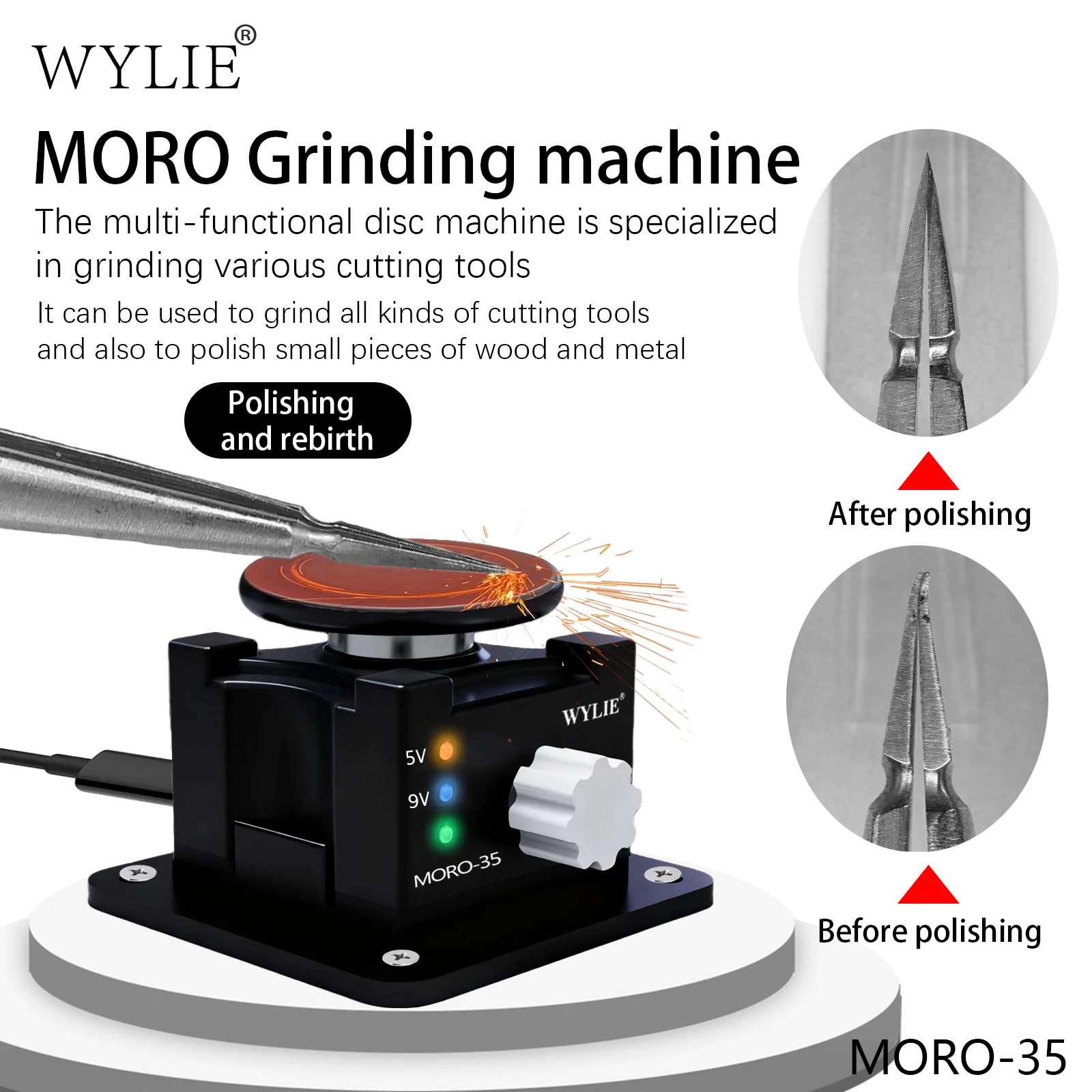 WYLIE MORO-35 Grinding Tool for Polishing Blades Tweezers Iron Tips