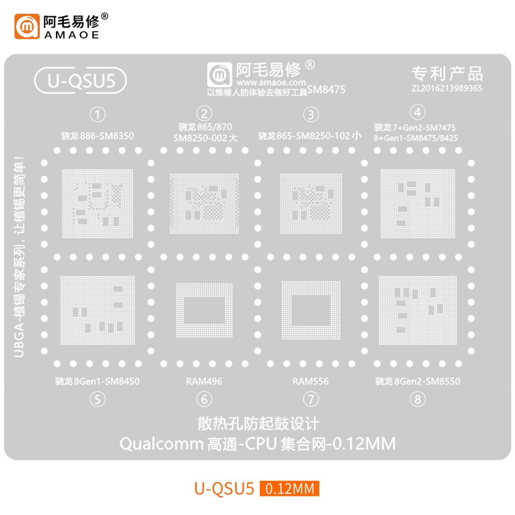 AMAOE U-QSU5 Stencil Qualcomm CPU Snapdragon