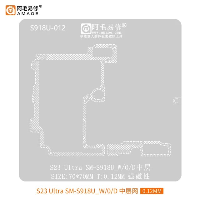 AMAOE S23 Ultra Motherboard Stencil
