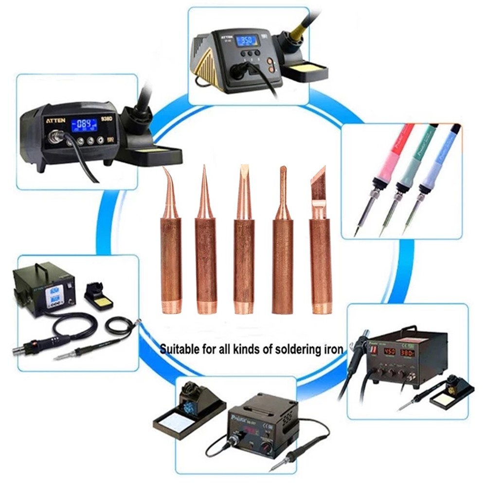 Pure Copper Soldering Iron Tip Soldering Station Solder Iron Welding Tip Head Top Sting BGA Lead-free Tools