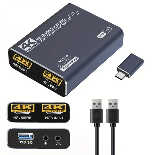 4K Audio Video 1080P Capture Card For Live Streaming Broadcasting