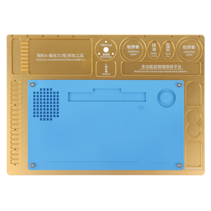 Aluminum Alloy Multi-function Trinocular Microscope Phone Soldering Repair Platform Stand Holder Worktable Base for Video Camera