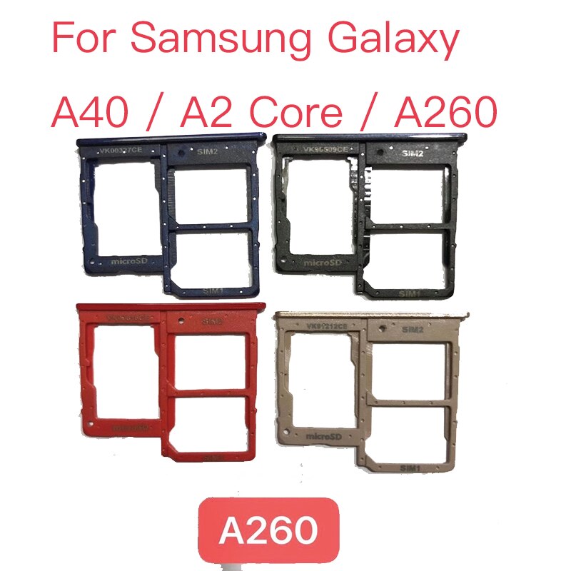 Samsung A40 A2 Core A260 SIM Tray Door Card Holder - gold