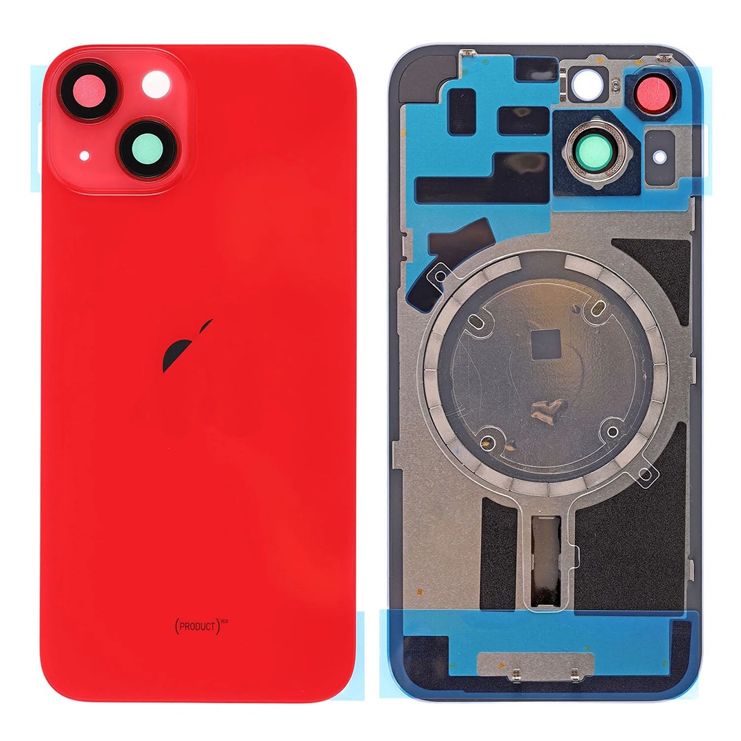 iPhone 14 Plus Back Glass full  magnet safe - Red