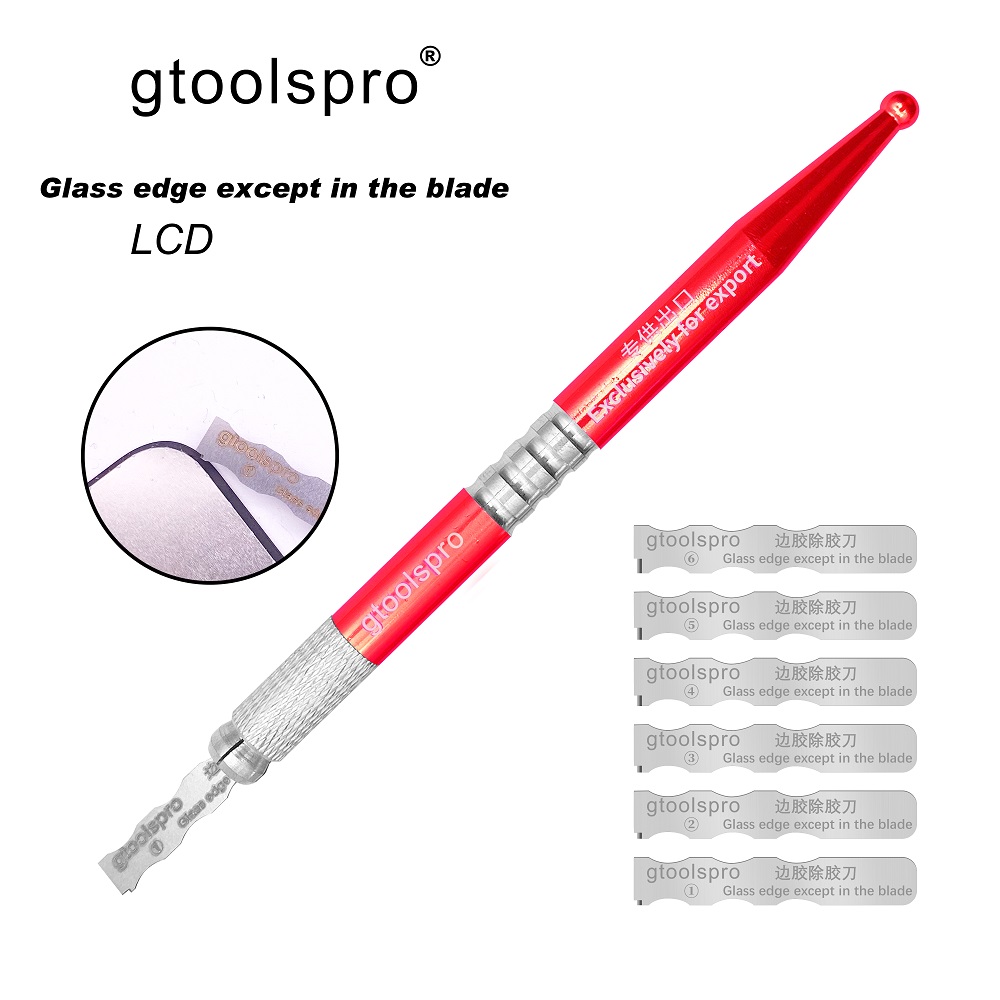 Gtool 7in1 Phone Glass Frame Open Blade Tools Kit Edge Screen Glue Repair Holder Handle Separator for iPhone Samsung Disassembly