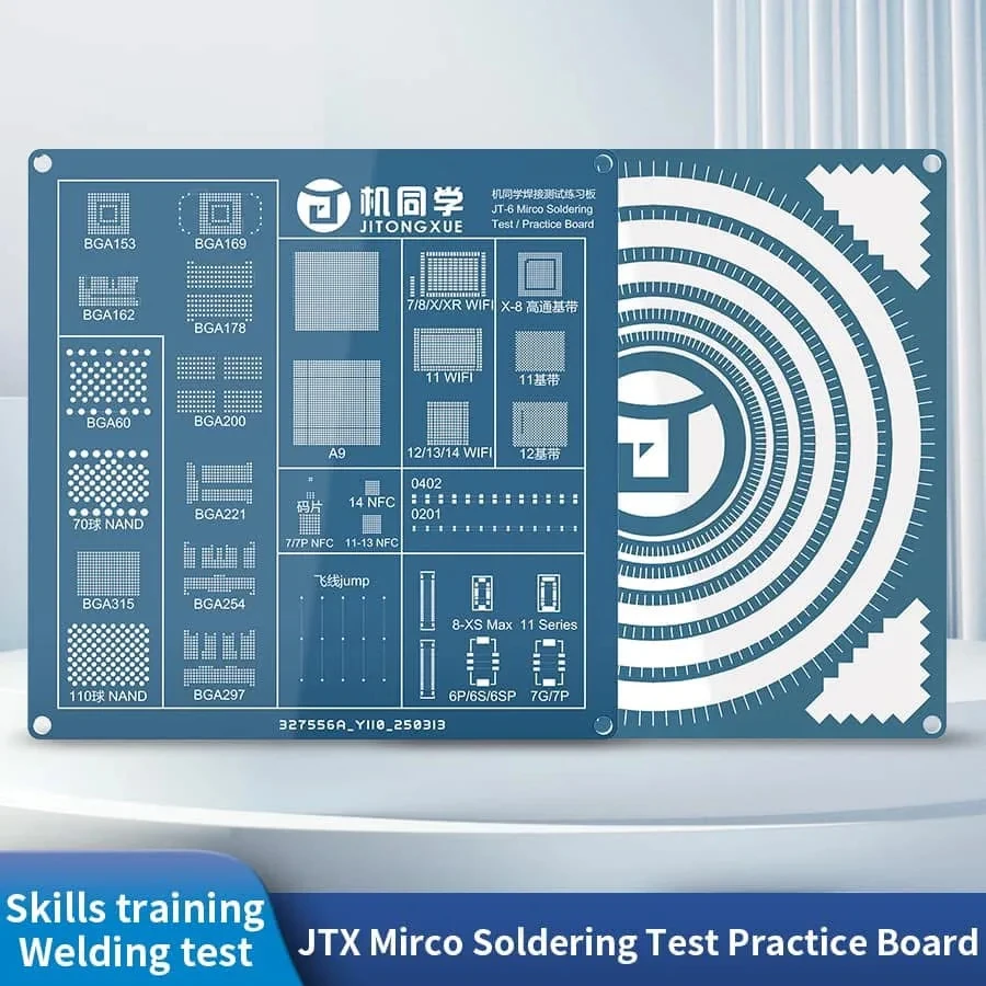 JITONGXUE JTX-6 soldering test PCB board for Mobile phone repair training CPU BGA reballing Chip desoldering flying wire Practice