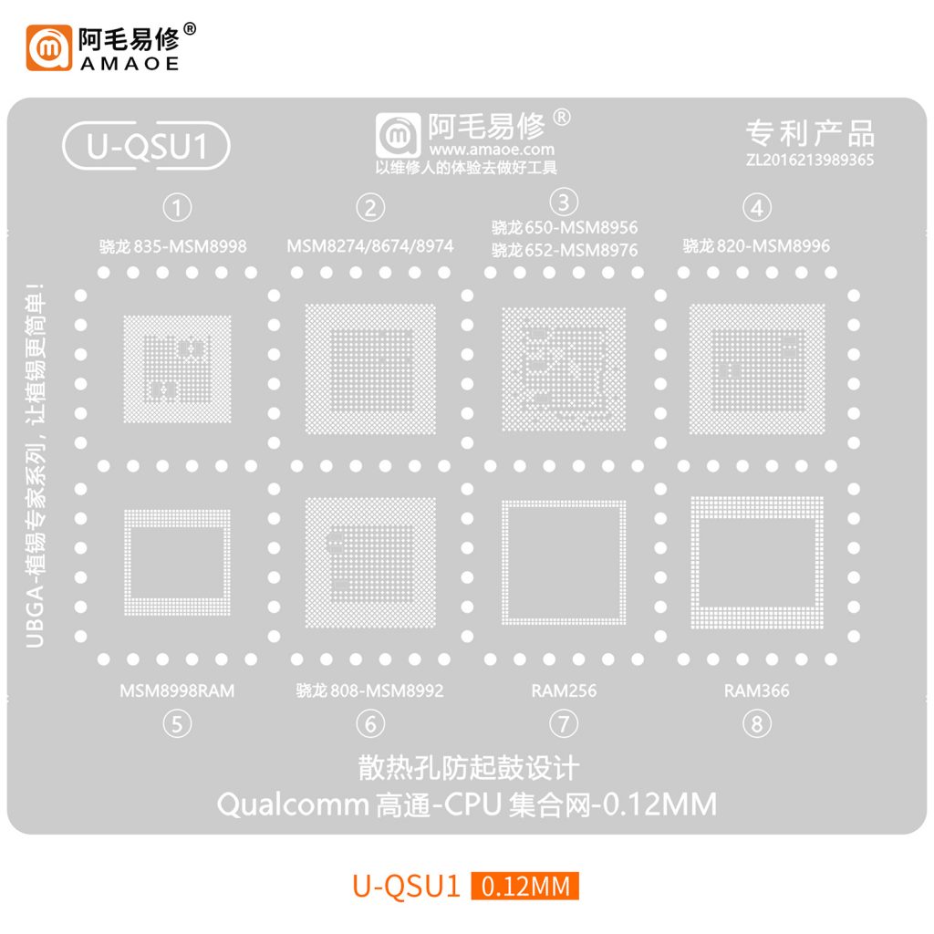 AMAOE U-QSU1 Stencil Qualcomm CPU Snapdragon