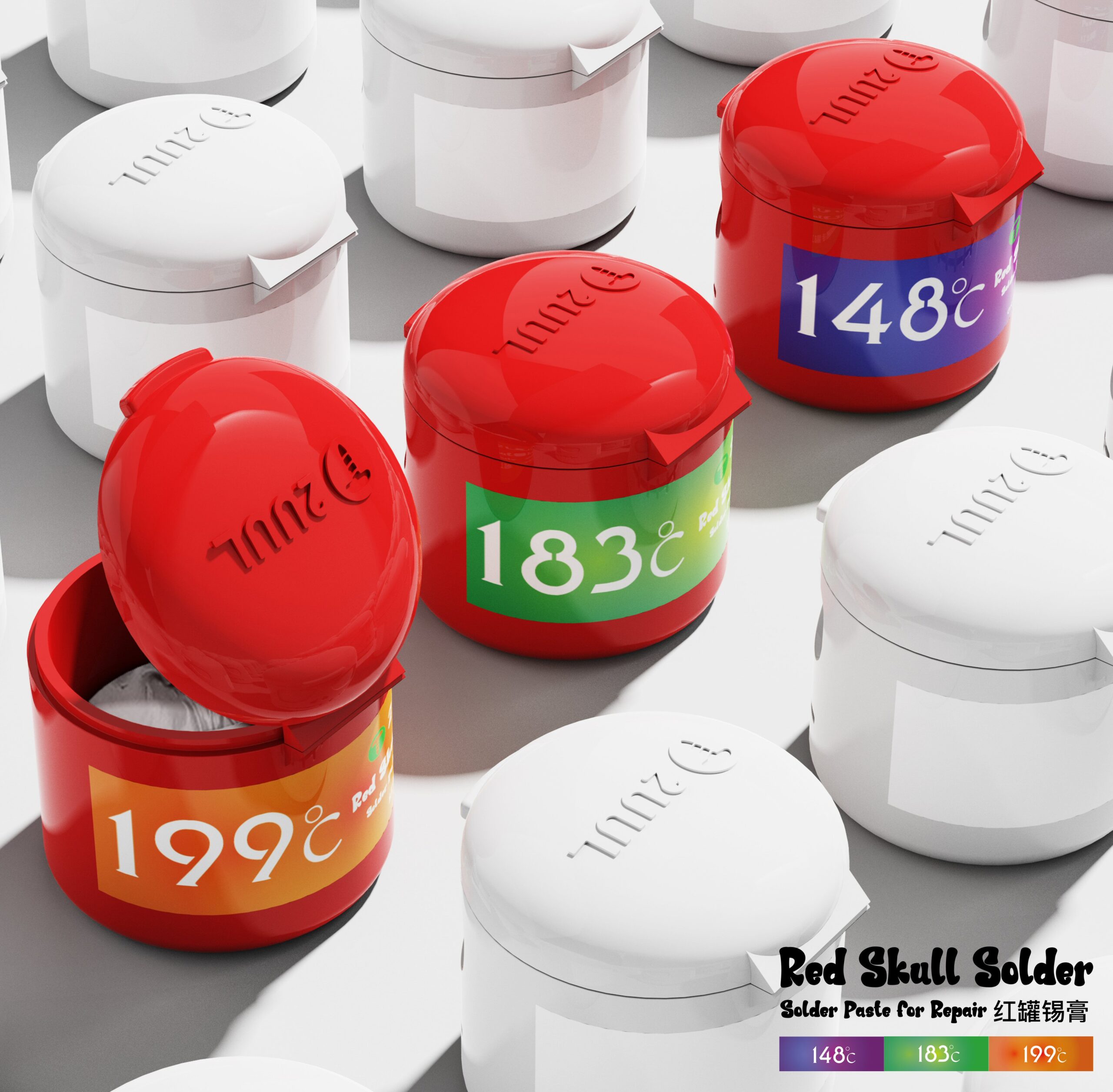 2UUL Solder Paste Red Skull