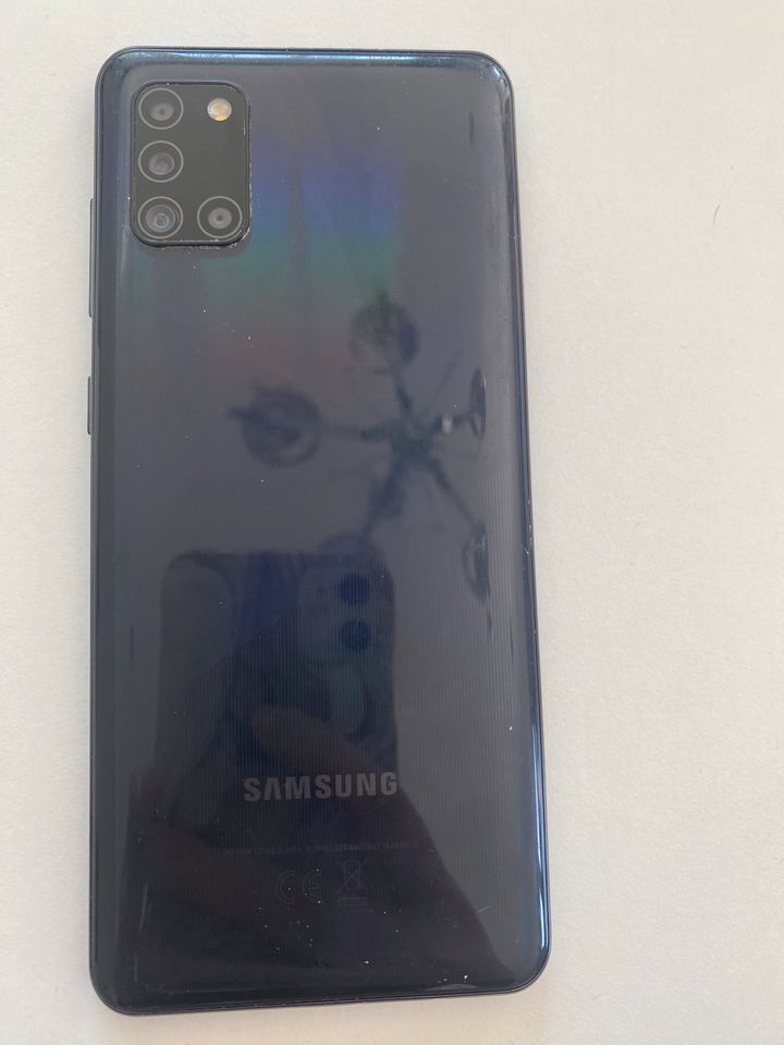 Samsung A31 Back Glass - Bright black